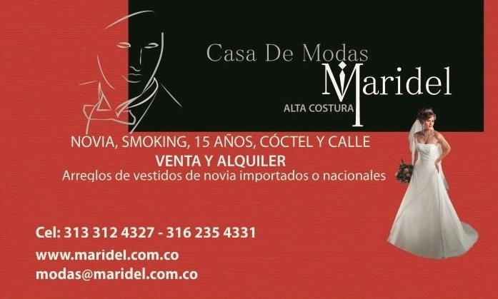 Maridel, Vestidos de novia, smoking y coctel.